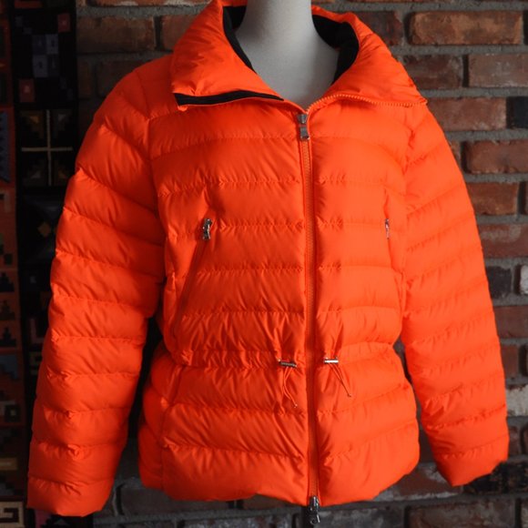 Neon Bright ORANGE RLX Ralph Lauren Down Puffer Ski Snowboard JACKET Coat XL - Picture 1 of 8